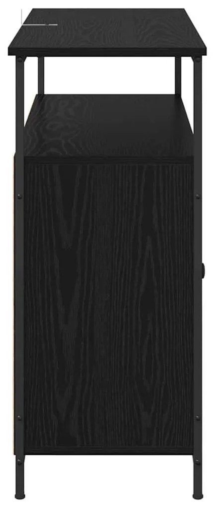 vidaXL Πλαϊνό γραφείο Μαύρη Οξυά 100 x 35 x 80 εκ. Επεξεργασμένο ξύλο