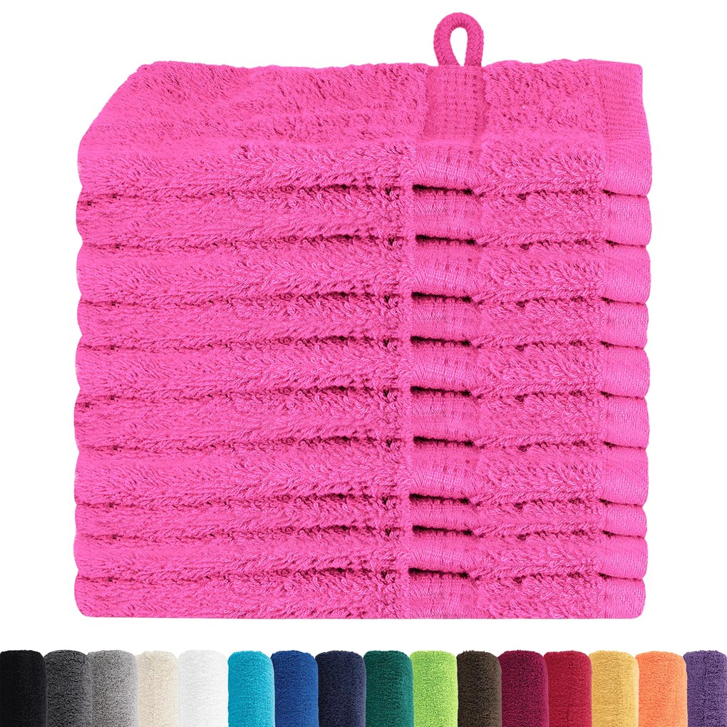 vidaXL Πετσέτες 10 pcs Ροζ 15 x 21 cm Βαμβάκι