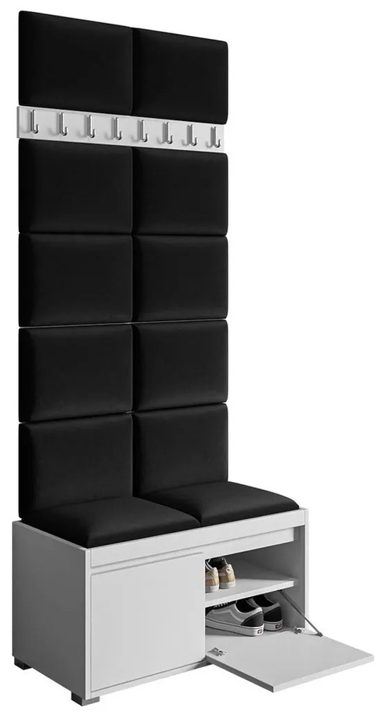Σετ διαδρόμου Trenton 128, 207x85x34cm, 22 kg, Ταπισερί, Πλαστικοποιημένη μοριοσανίδα, Τοίχου, Εντοιχισμένη | Epipla1.gr