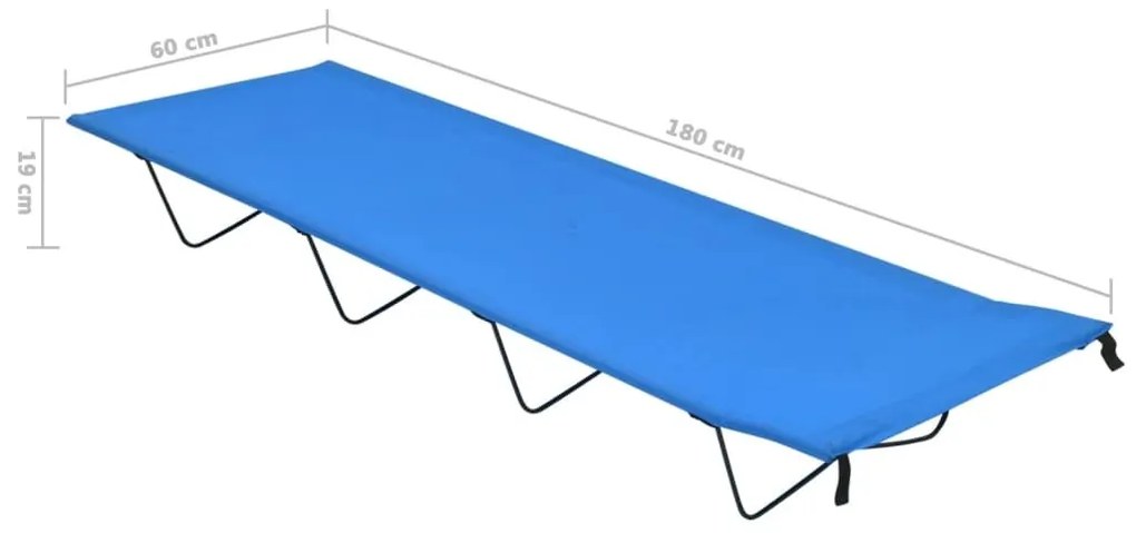 Κρεβάτι Κάμπινγκ Μπλε 180x60x19 εκ. Ύφασμα Oxford και Ατσάλι - Μπλε