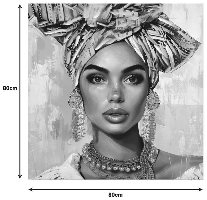 Πίνακας σε καμβά Turban Ι Inart 80x3x80εκ