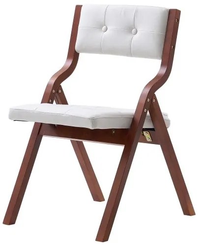 VEVOR Wooden Folding Chairs with Padded Cushion and Wooden Frame White Set of 2