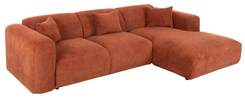 CORNER SOFA BRICKEN  BRICK RED FABRIC 110-282x98-160x72Hcm.