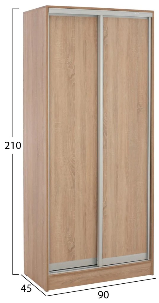 ΝΤΟΥΛΑΠΑ ΣΥΡΟΜΕΝΗ ADLER ΜΕΛΑΜΙΝΗΣ 90x45x210Yεκ. SONAMA OAK 2ΦΥΛΛΗ