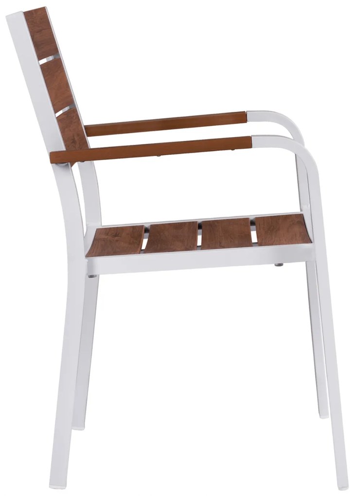 ΠΟΛΥΘΡΟΝΑ ΑΛΟΥΜΙΝΙΟΥ SAGA ΛΕΥΚΗ ΜΕ POLYWOOD HM5127.01 55x56x85Υ εκ. - 0614616 - HM5127.01