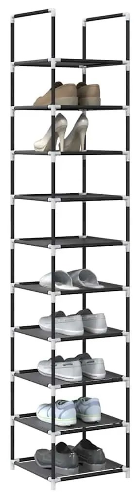 Ράφι παπουτσιών 10 επιπέδων μαύρο 33x33x174 cm - Μαύρο