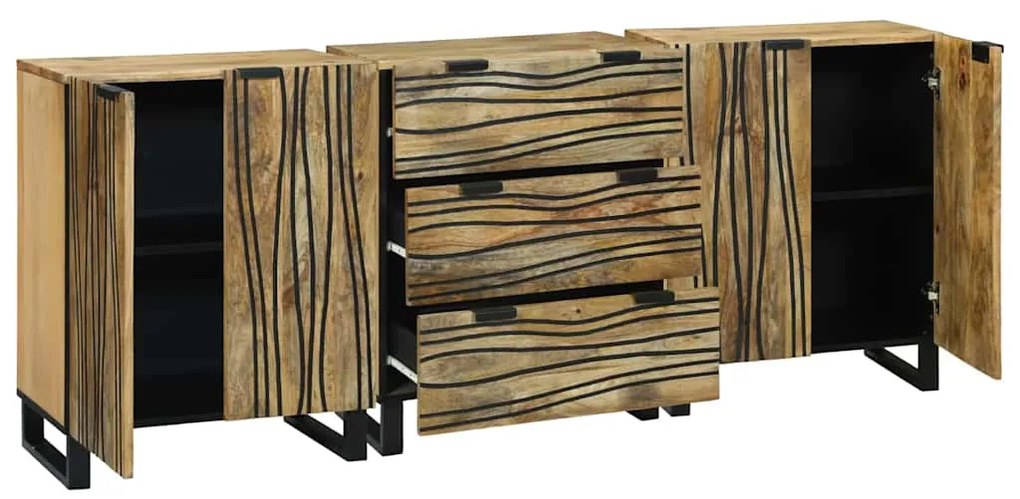 vidaXL Σετ Επίπλων Μπάνιου με συρτάρι 3 pcs Καφέ 180 x 33 x 75 εκ.