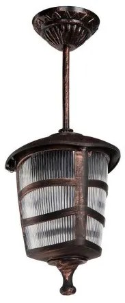 ZARDIN 203-0224 Vintage Κρεμαστό Φωτιστικό Φαναράκι Μονόφωτο 1 x E27 IP44 Χάλκινο Πλαστικό Σώμα-Μ17 x Π17 x Υ42cm Globostar-203- 203-0224