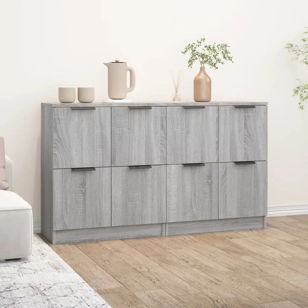 vidaXL Ντουλάπι 2 τεμ. Γκρι Sonoma 60x30x70 εκ. από Επεξεργασμένο Ξύλο