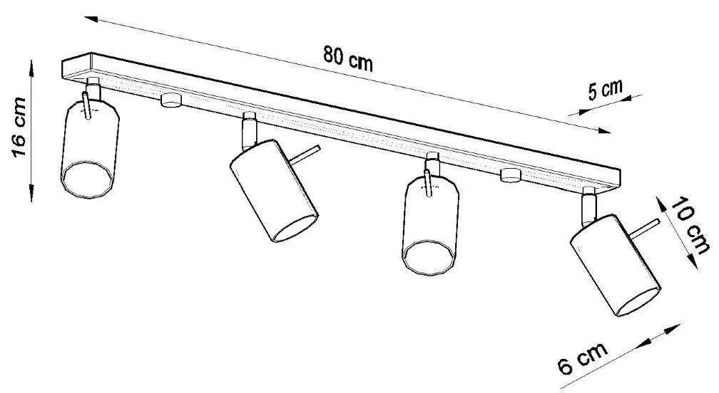 Sollux Φωτιστικό οροφής Ring 4,ατσάλι,4xGU10/40w