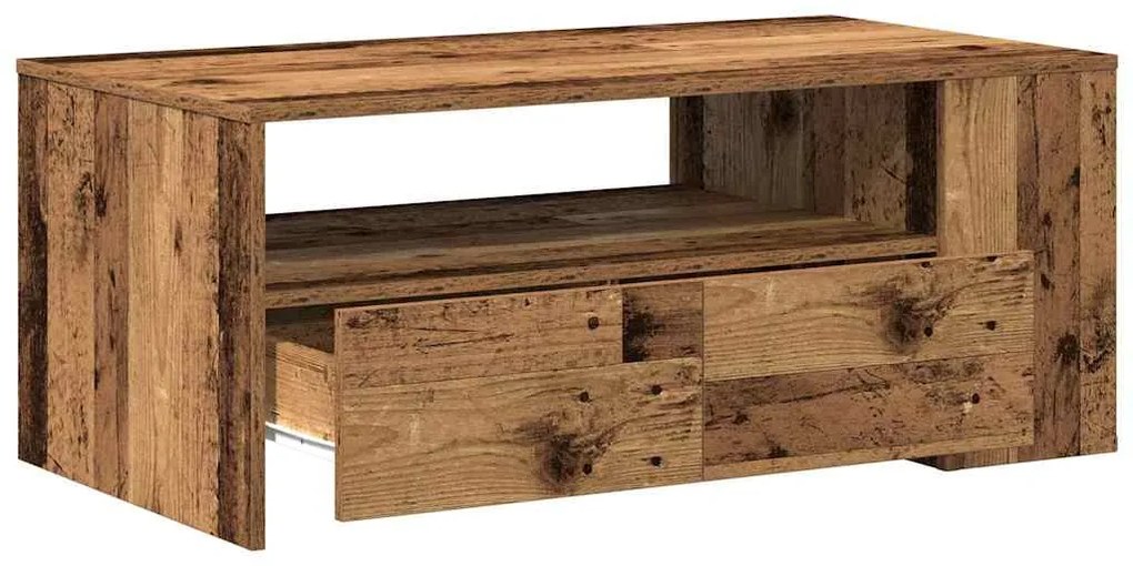 vidaXL Τραπεζάκι σαλονιού with Drawer Παλαιό ξύλο 102 x 55 x 43.5 εκ.