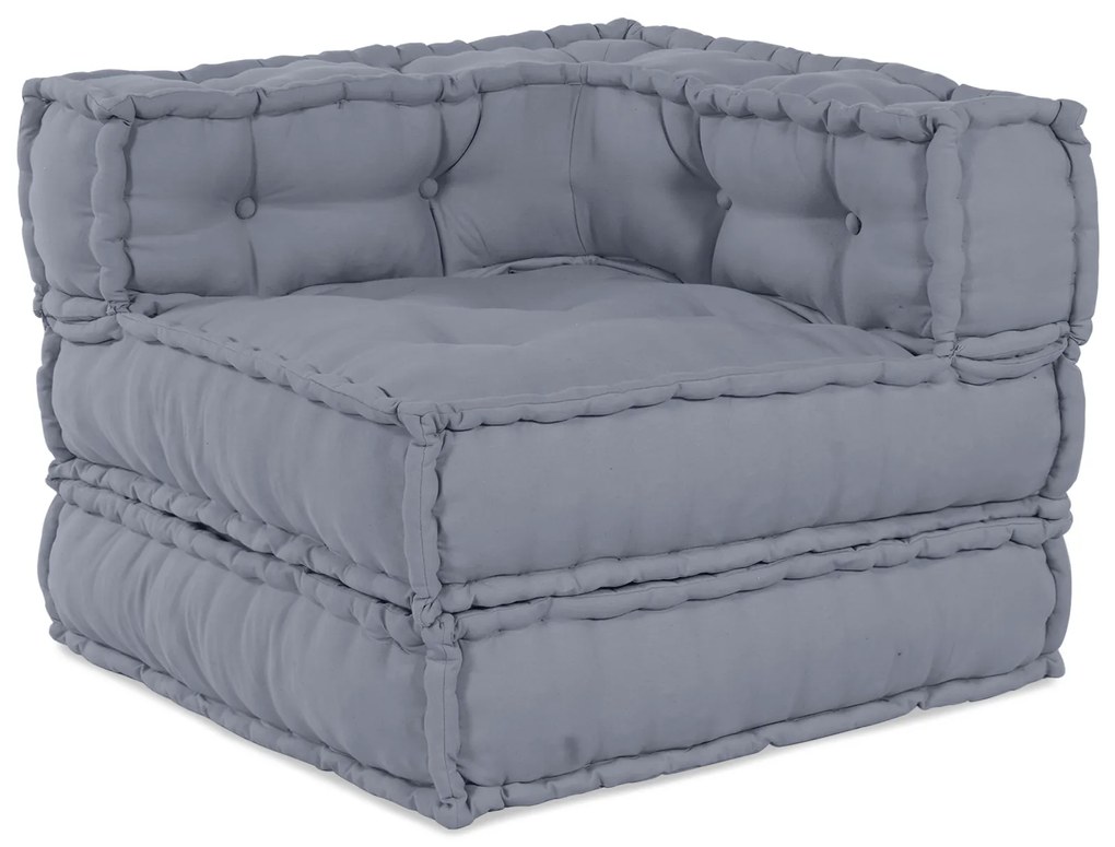 vidaXL Modular Pouffes - Σετ 2 σε Γκρι Ύφασμα