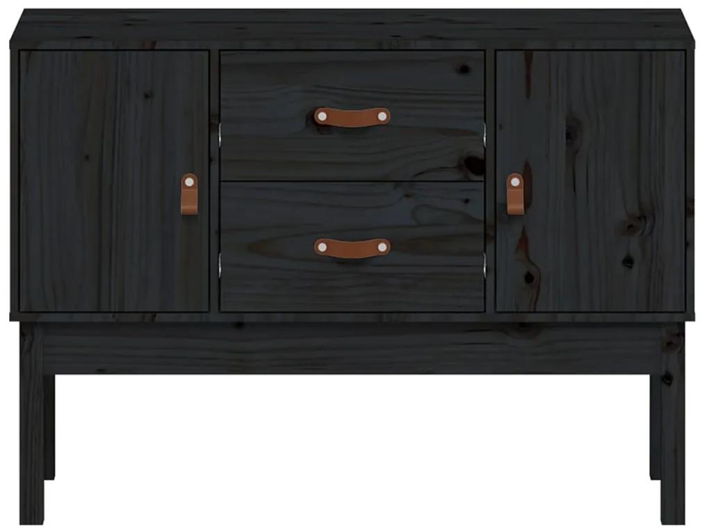 vidaXL Συρταριέρα Μαύρη 110x40x78 εκ. από Μασίφ Ξύλο Πεύκου