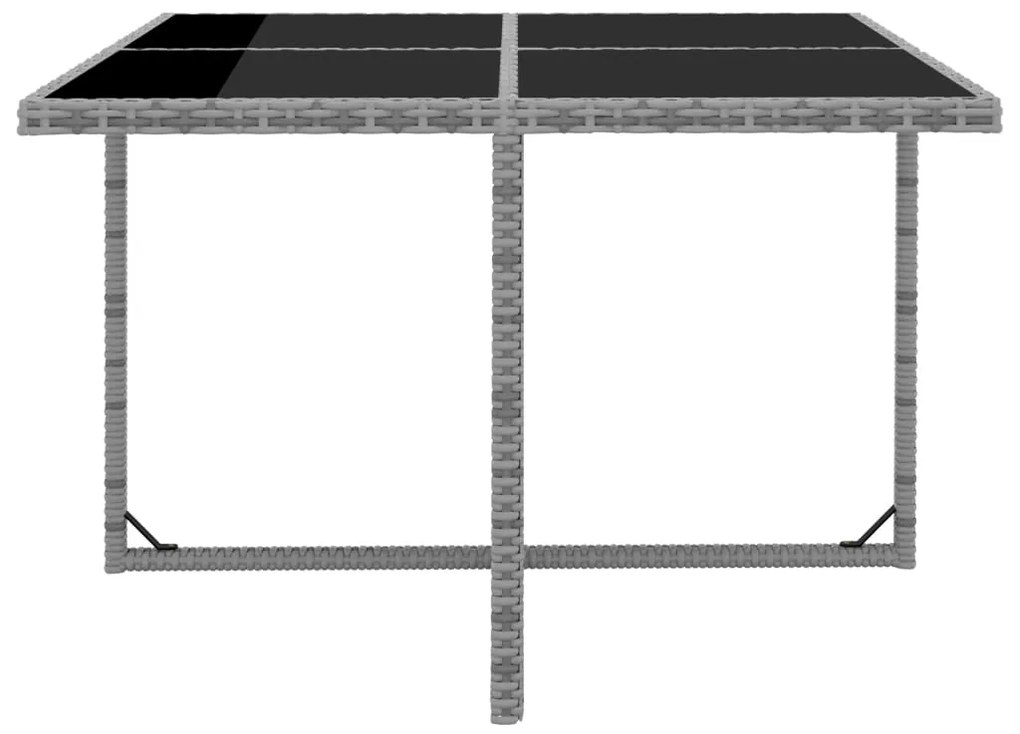 vidaXL Σετ Τραπεζαρίας Εξ. Χώρου 9 τεμ. Ανθρακί Συνθ Ρατάν + Μαξιλάρια