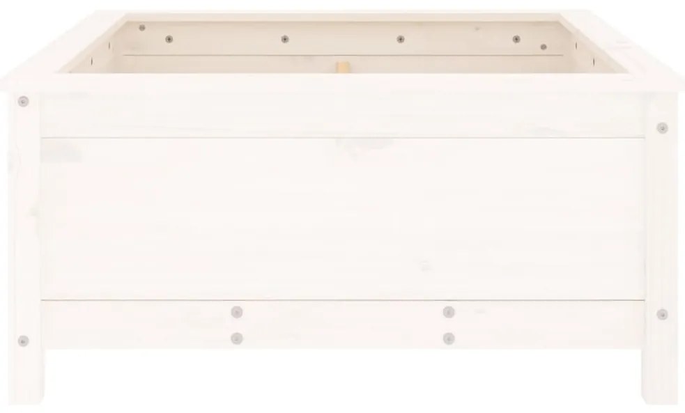 vidaXL Ζαρντινιέρα Λευκή 82,5 x 82,5 x 39 εκ. από Μασίφ Ξύλο Πεύκου