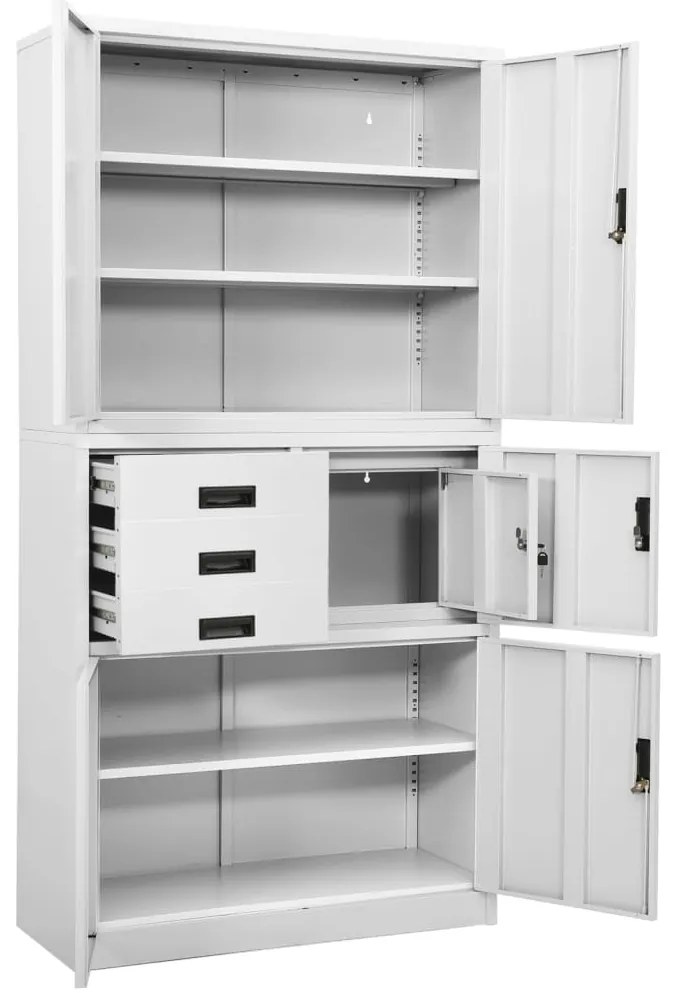 vidaXL Ντουλάπα Γραφείου Λευκή 90 x 40 x 180 εκ. Ατσάλινη