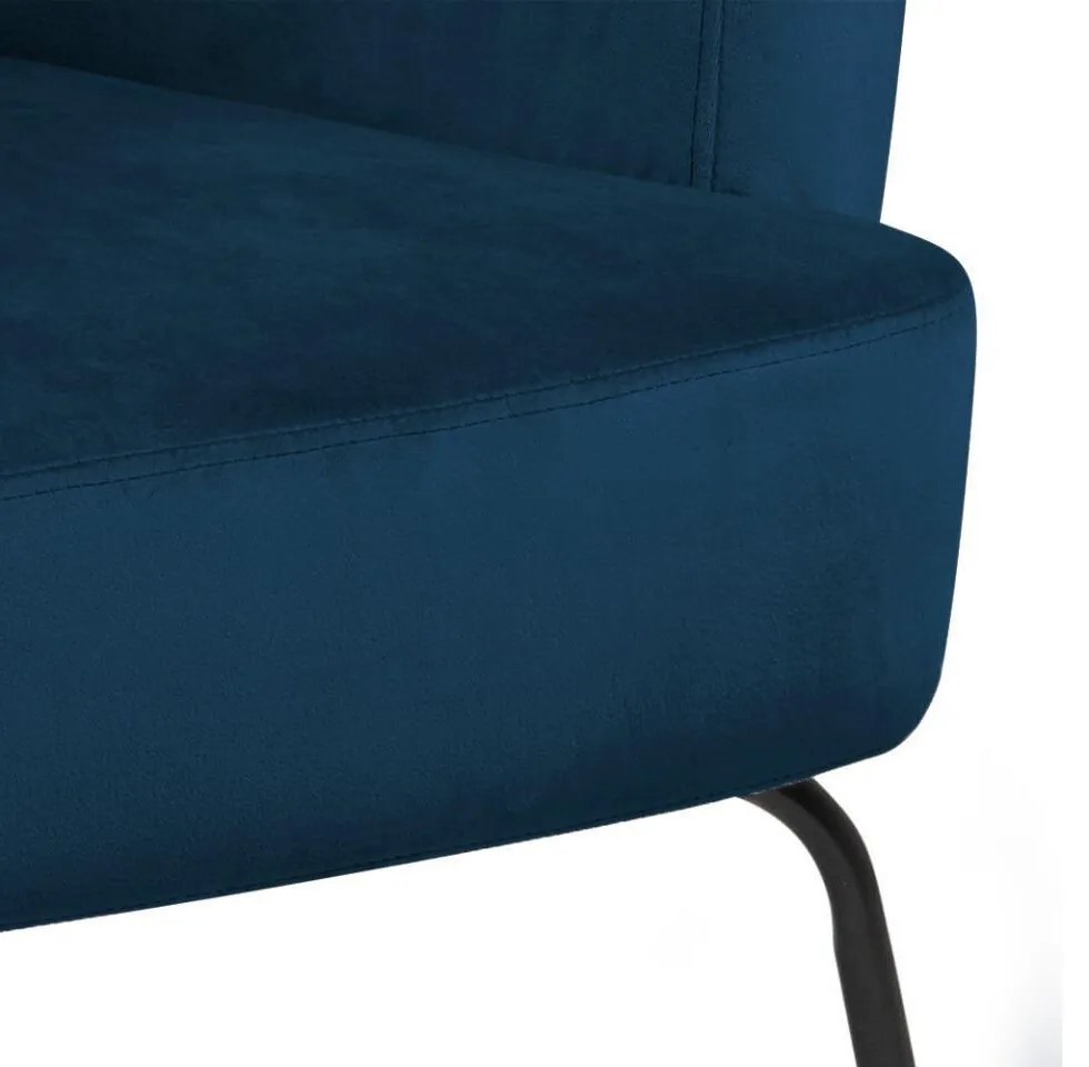 Πολυθρόνα Oakland 525, Μπλε, 83x75x75cm, Ταπισερί, Πόδια: Μεταλλικά