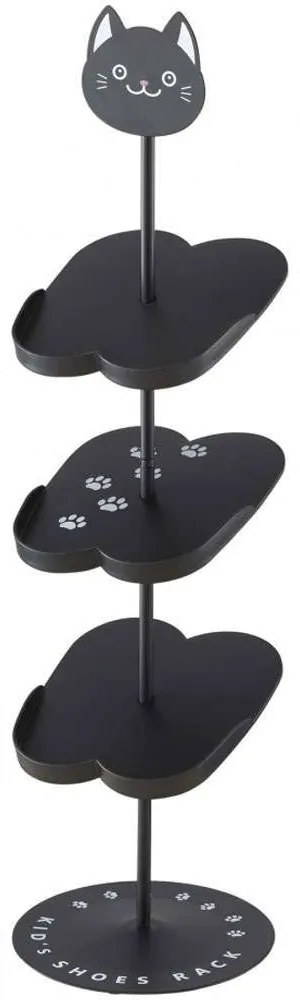 Παπουτσοθήκη Παιδική Cat YMZK7964 18x18x67cm Black Steel,Polypropylene