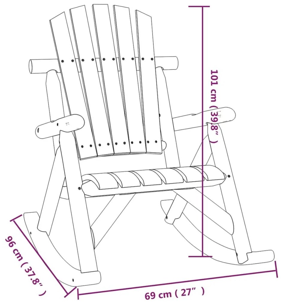 Καρέκλα Κήπου Κουνιστή 69x96x101 εκ. από Μασίφ Ξύλο Ερυθρελάτης - Καφέ