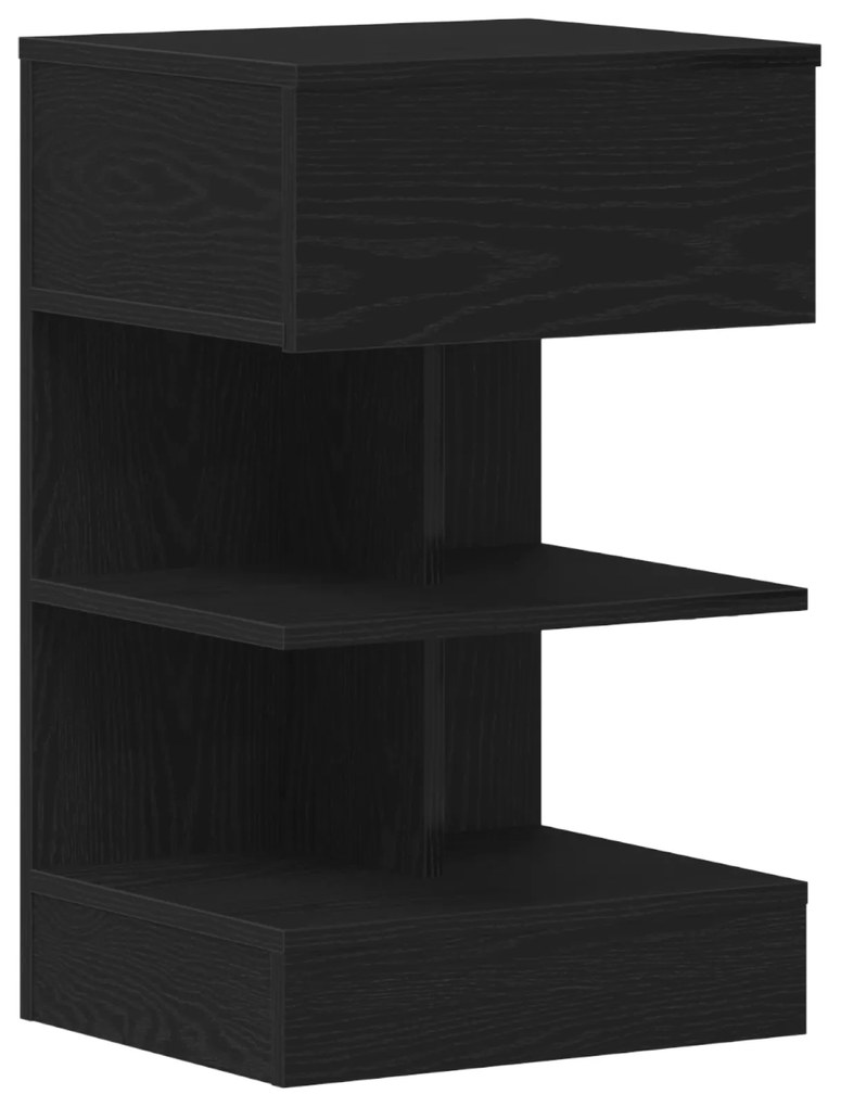 vidaXL Κομοδίνο 2 τμχ Μαύρη Δρυς 40x35x65 εκ. Κατασκευασμένο από Ξύλο