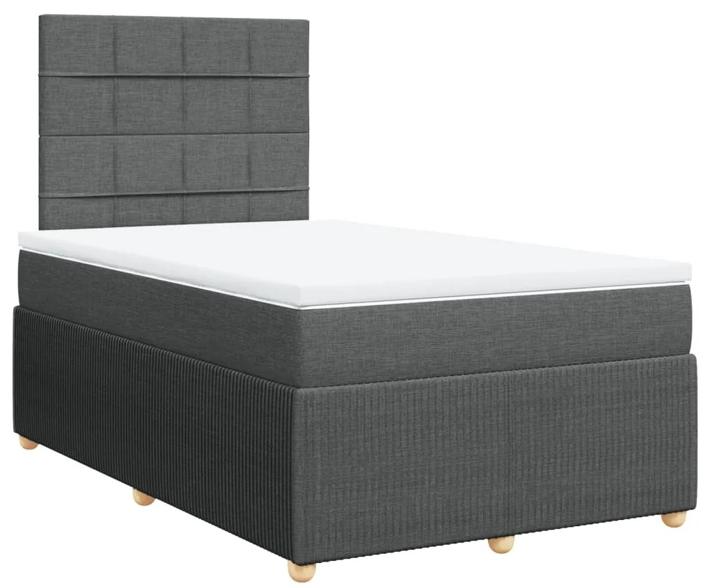 ΚΡΕΒΑΤΙ BOXSPRING ΜΕ ΣΤΡΩΜΑ ΣΚΟΥΡΟ ΓΚΡΙ 120X200 ΕΚ. ΥΦΑΣΜΑΤΙΝΟ 3294324