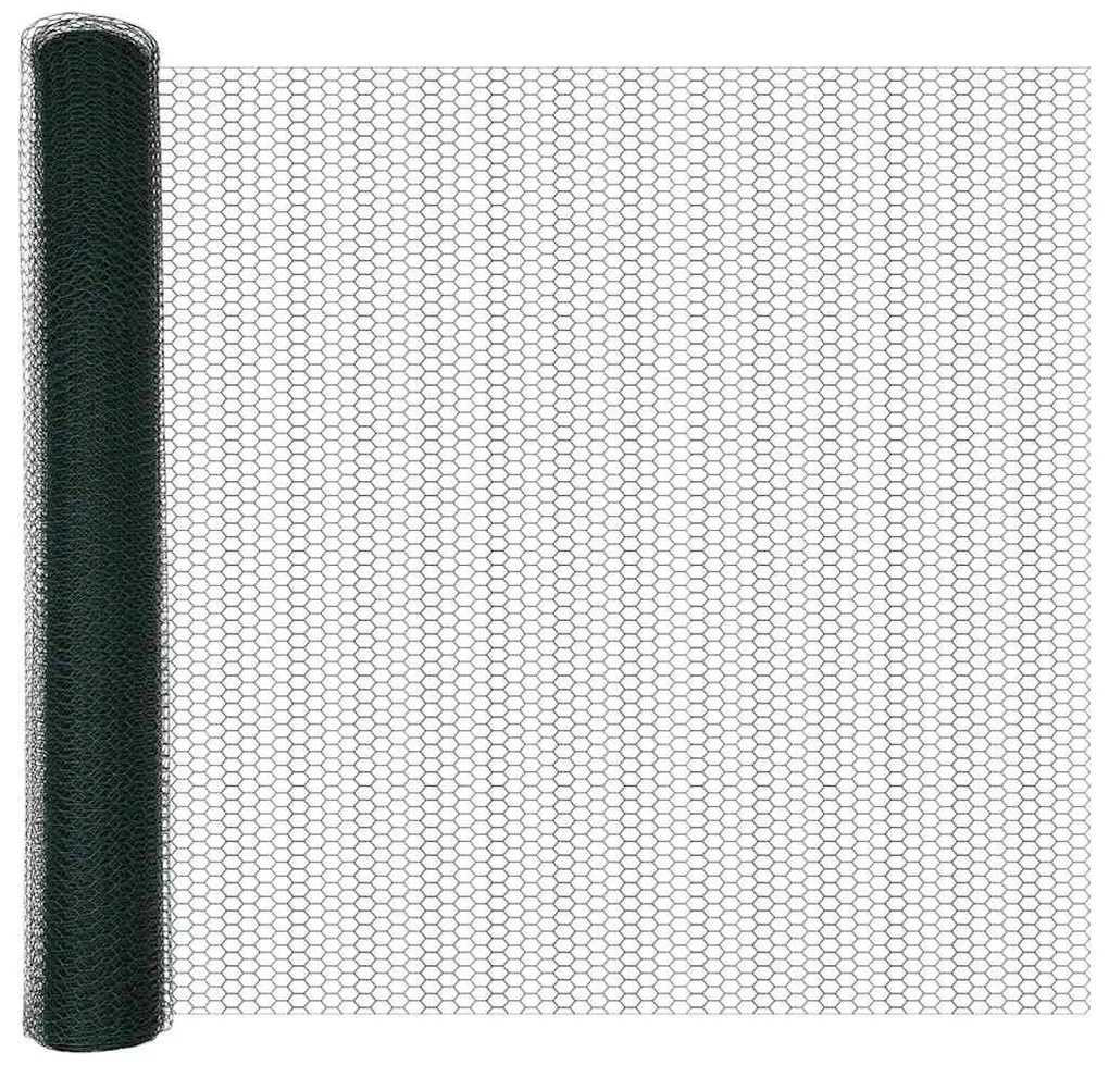 vidaXL Σετ Φράχτη Πράσινο 100x2500 cm Μέταλλο