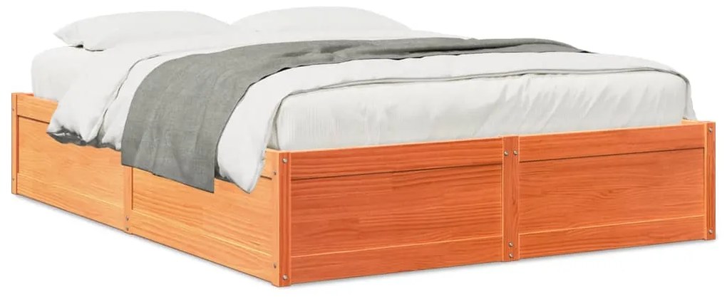 Σκελετός Κρεβ. Χωρίς Στρώμα Καφέ Κεριού 160x200 εκ Μασίφ Πεύκο