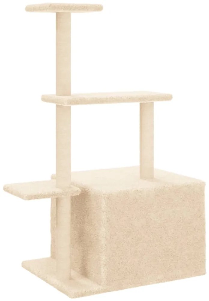 vidaXL Γατόδεντρο Κρεμ 110 εκ. με Στύλους Ξυσίματος από Σιζάλ