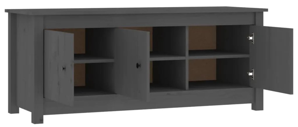 vidaXL Παπουτσοθήκη Γκρί 110 x 38 x 45,5 εκ. από Μασίφ Ξύλο Πεύκου