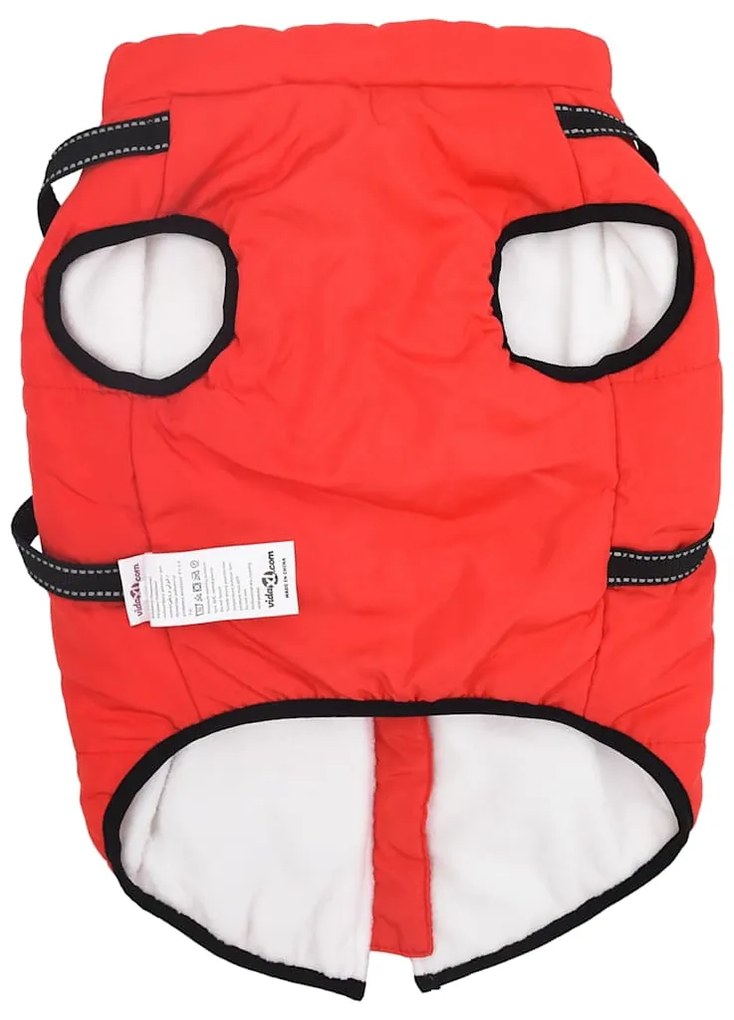 vidaXL Μπουφάν Σκύλου με ιμάντα Κόκκινο 5XL Φλις και Πολυεστέρας