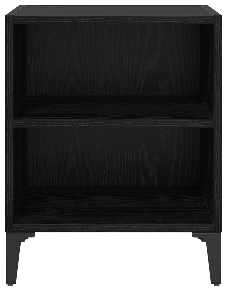 vidaXL κομοδίνο Μαύρος Δρυς 40x30x50 εκ. Μηχανικά επεξεργασμένο ξύλο