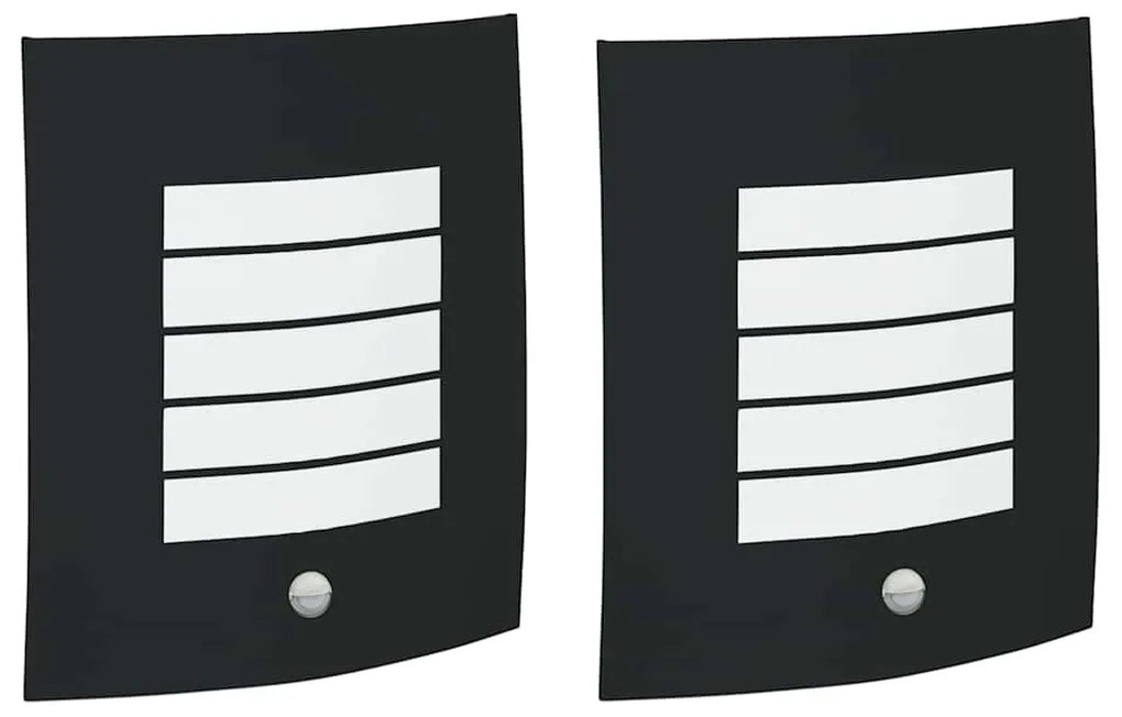 vidaXL Εξωτερικά Φωτιστικά Τοίχου 2 pcs Μαύρο 23.5 x 10.5 x 26 εκ