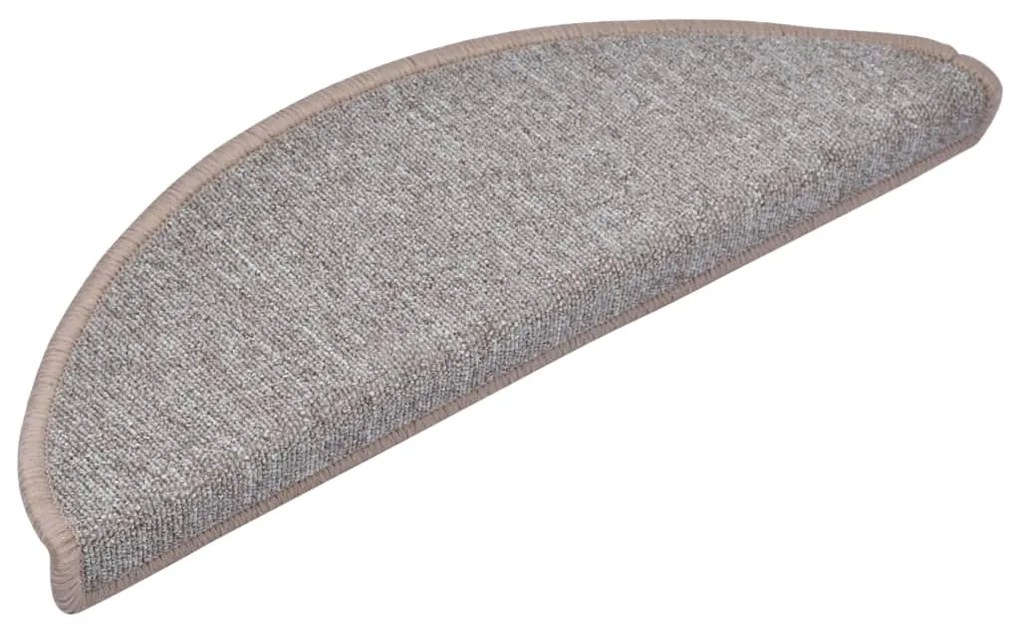 vidaXL Πατάκια Σκαλιών 10 τεμ. Ανοιχτό Καφέ Ημίστρογγυλά Μεγάλα 65x24x4 εκ.