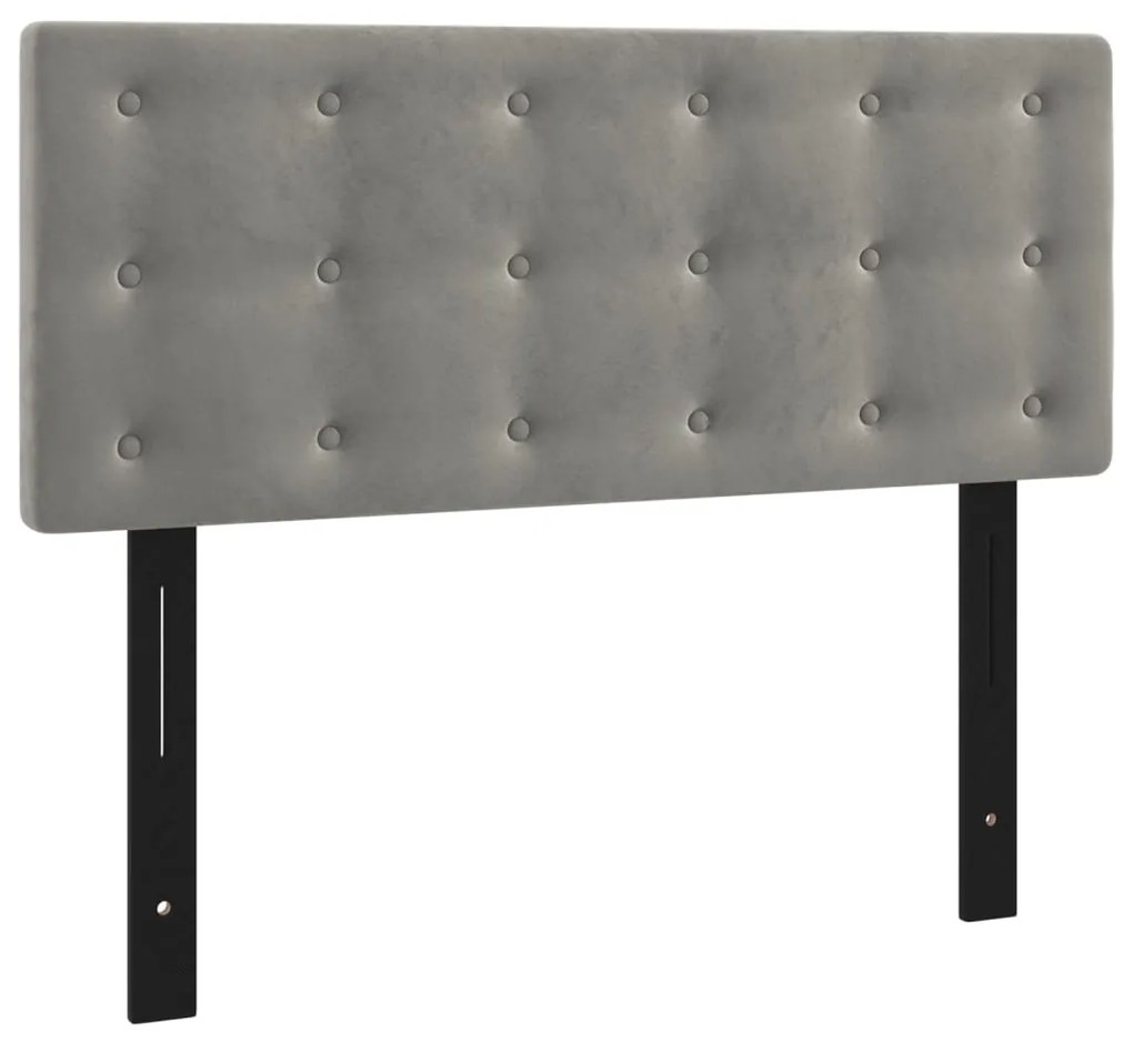 vidaXL Κεφαλάρι Ανοιχτό Γκρι Βελούδο 100x5x78/88 εκ.