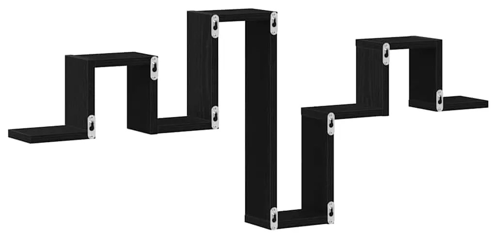 vidaXL Ράφι Τοίχου Επιτοίχιο Μαύρη Οξυά 104.5 x 43 x 10 εκ