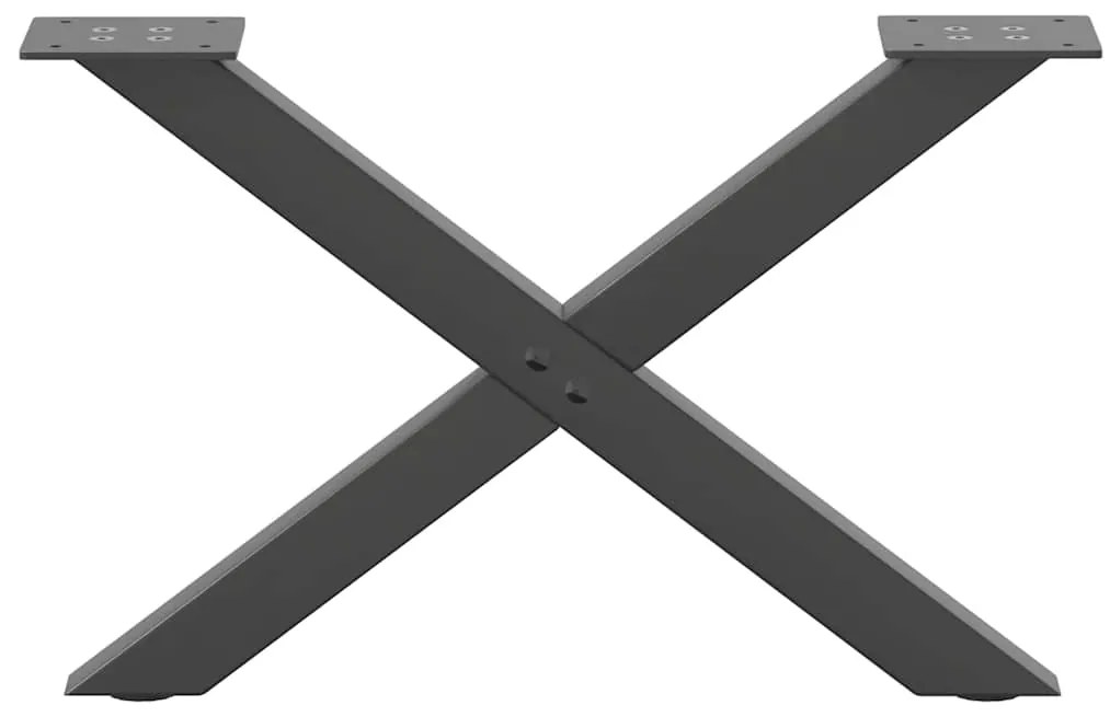 vidaXL Πόδια Τραπεζιού Σαλονιού σε Σχήμα Χ, 2 τεμ. Ανθρακί 60x(30-31) εκ. Ατσάλι