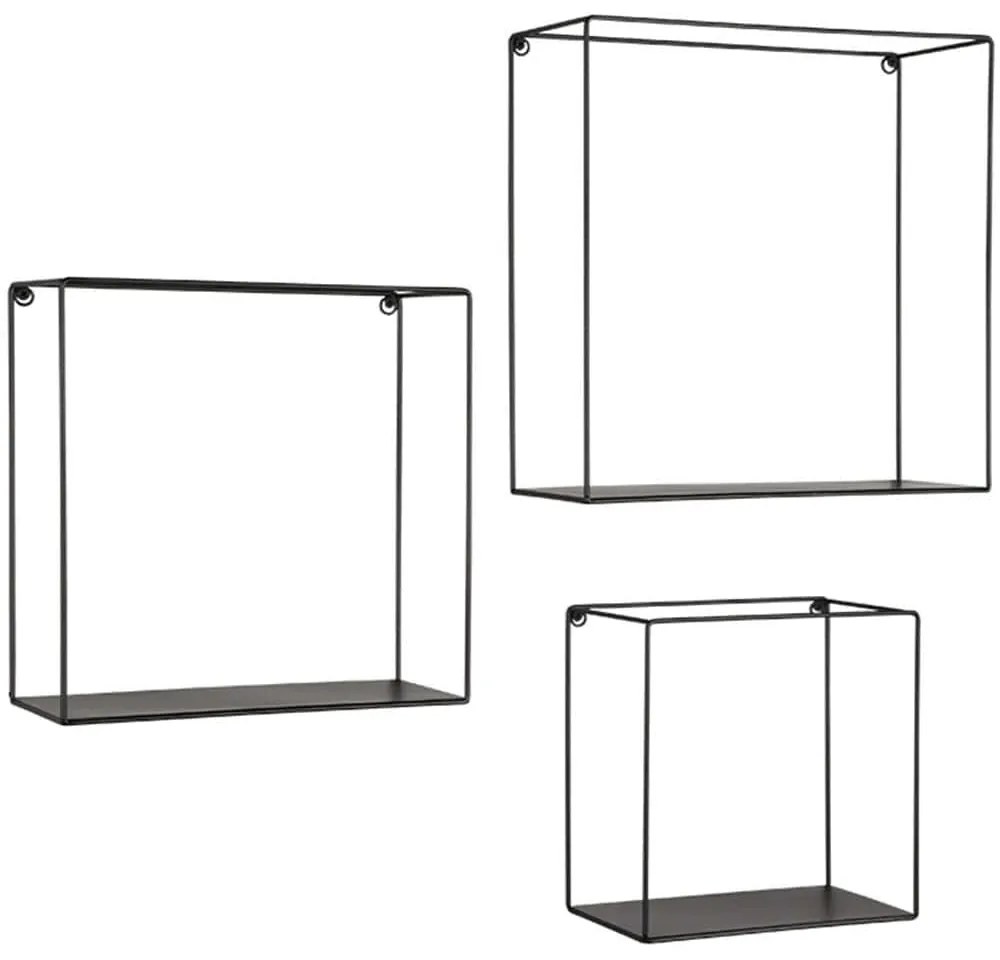 Ράφια Τοίχου Anita (Σετ 3Τμχ) 2190102 32x12x32/27x12x27/22x12x22cm Black