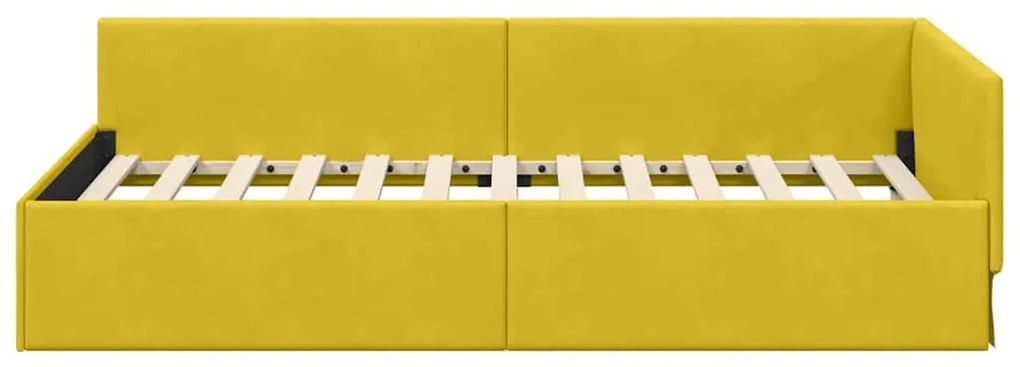 vidaXL Κρεβάτι Γωνίας Άλλο με κεφαλάρι Κίτρινο 90 x 190 cm