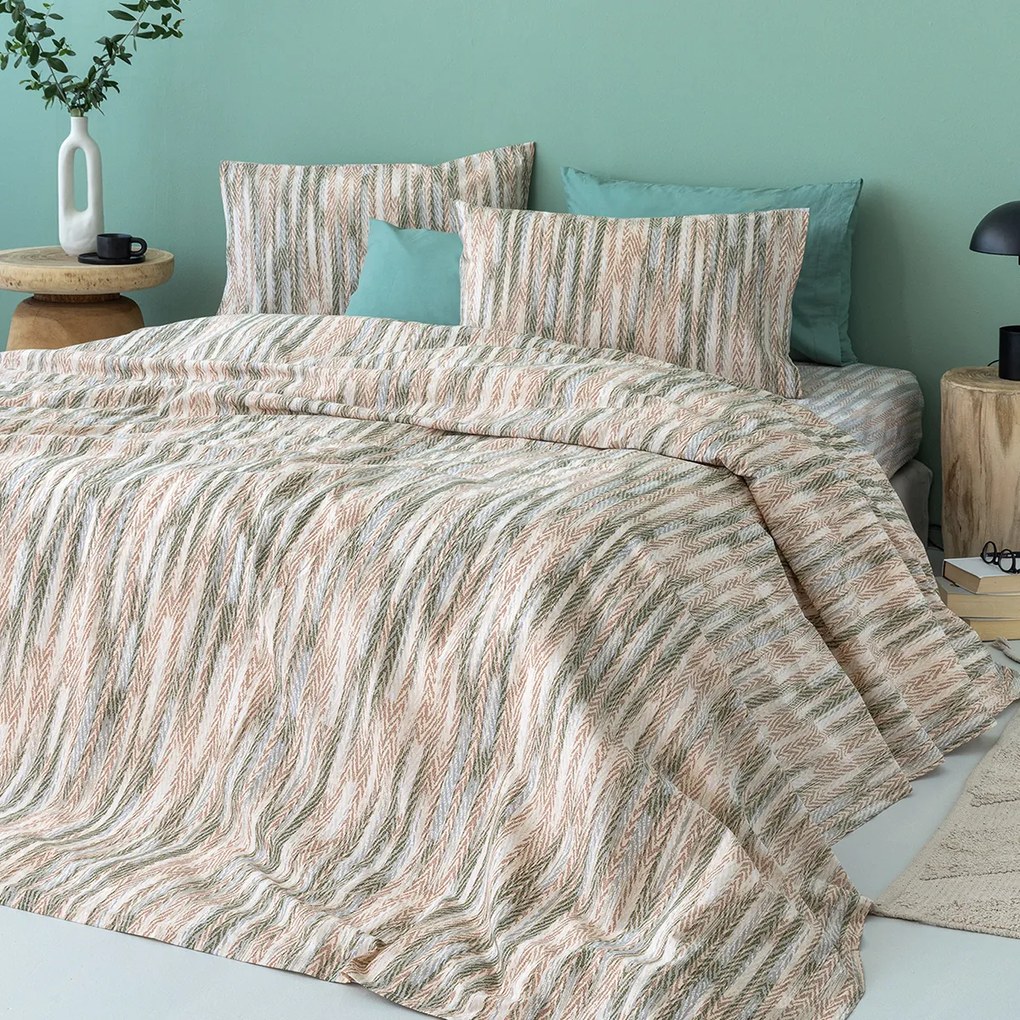 Σεντόνια Μονά (Σετ) Palamaiki Fashion FL6220 Σομόν ΧΩΡΙΣ ΛΑΣΤΙΧΟ 170x260
