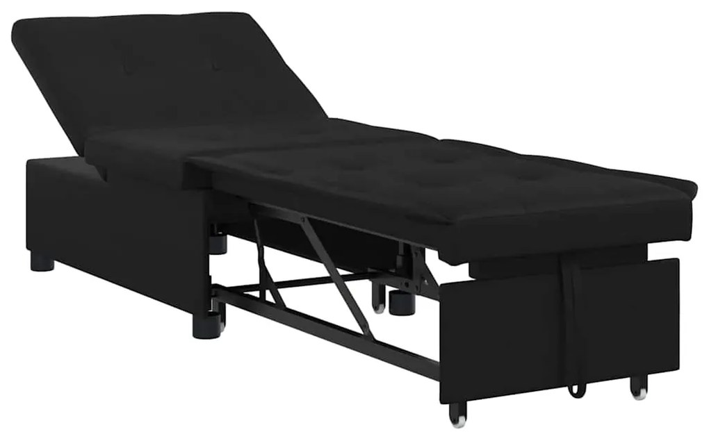 vidaXL Κρεβάτι καναπές Μαύρο 194 x 67 x 82 εκ Μικροΐνες