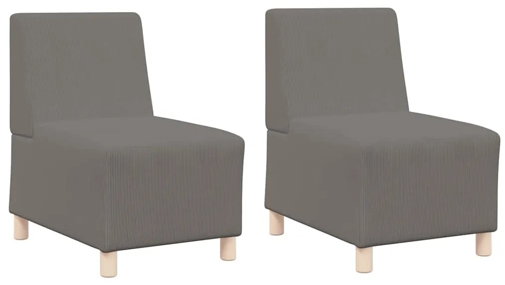 vidaXL Μοναδικός Καναπές χωρίς Χερούλια 2 pcs Ανοιχτό γκρι