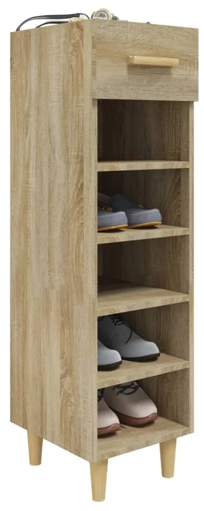 vidaXL Παπουτσοθήκη Sonoma Δρυς 30x35x105 εκ. από Επεξεργασμένο Ξύλο