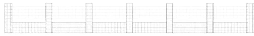 vidaXL Συρματοκιβώτιο σε U Σχήμα με 7 Στύλους 740x20x100 εκ Σιδερένιο