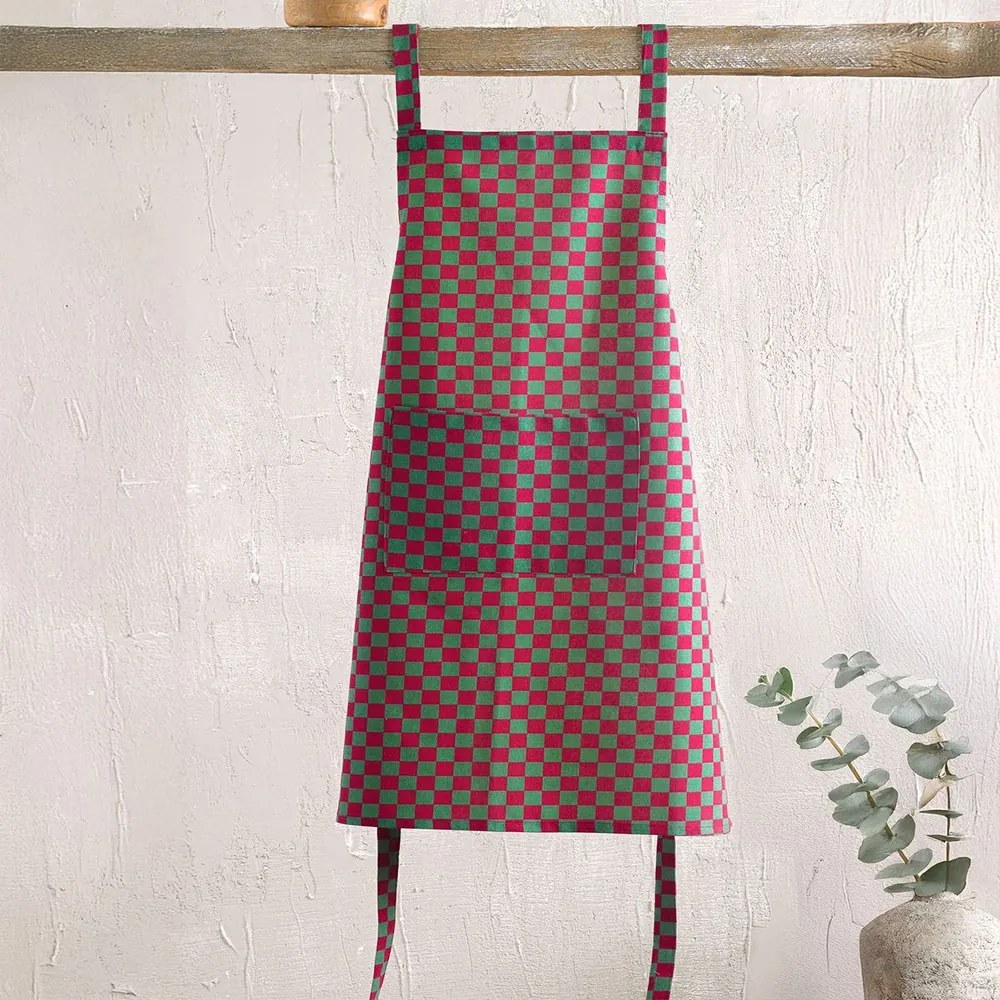 Ποδιά Ολόσωμη Pylos Bordo-Green Ρυθμός 60x85cm 100% Βαμβάκι