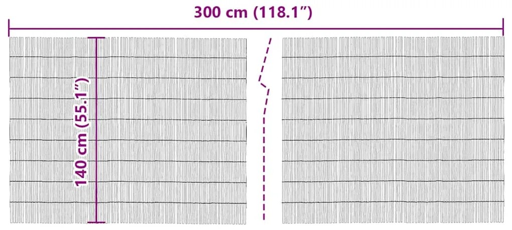 vidaXL Φράχτης από Καλάμια Καφέ 300 x 140 cm Καλαμίδι
