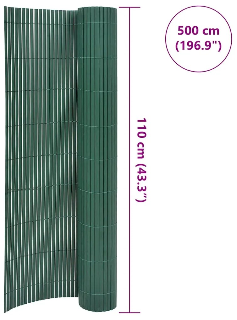 vidaXL Περίφραξη Κήπου Διπλής Όψης Πράσινη 110 x 500 εκ.