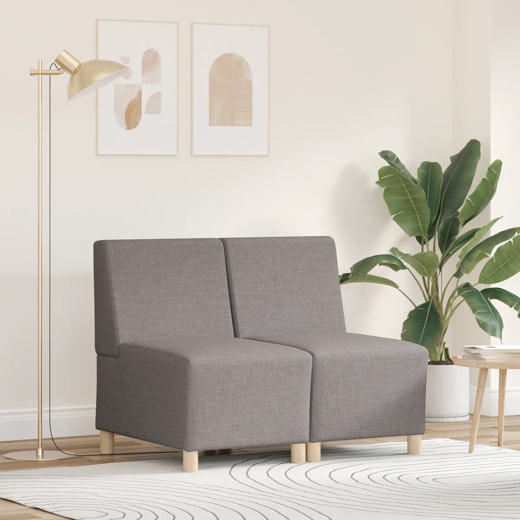 vidaXL Μοναδικός Καναπές χωρίς Χερούλια 2 pcs Taupe 55 x 74 x 82 εκ.