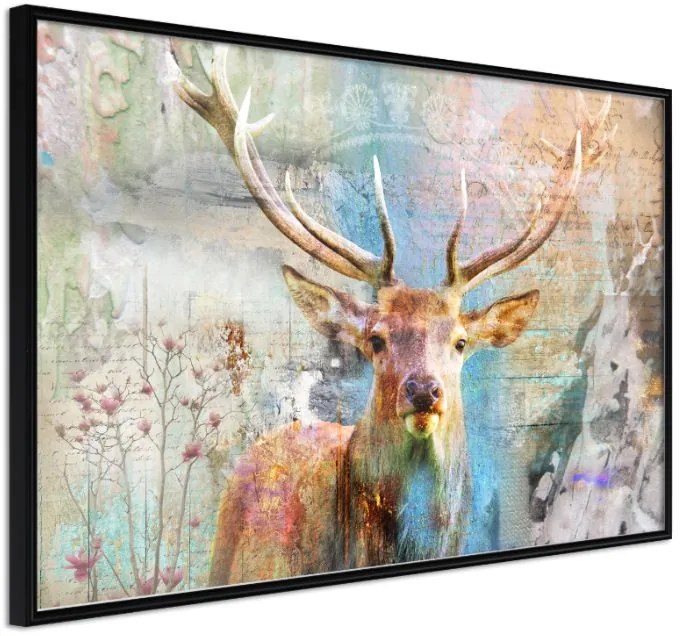 Αφίσα - Pastel Deer - 45x30 - Μαύρο - Χωρίς πασπαρτού