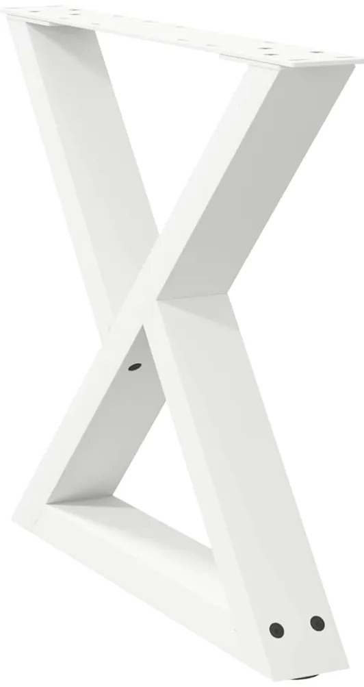vidaXL Πόδια Τραπεζιού Σαλονιού 2 τεμ. Λευκά 60x(42-43,3) εκ. Ατσάλι