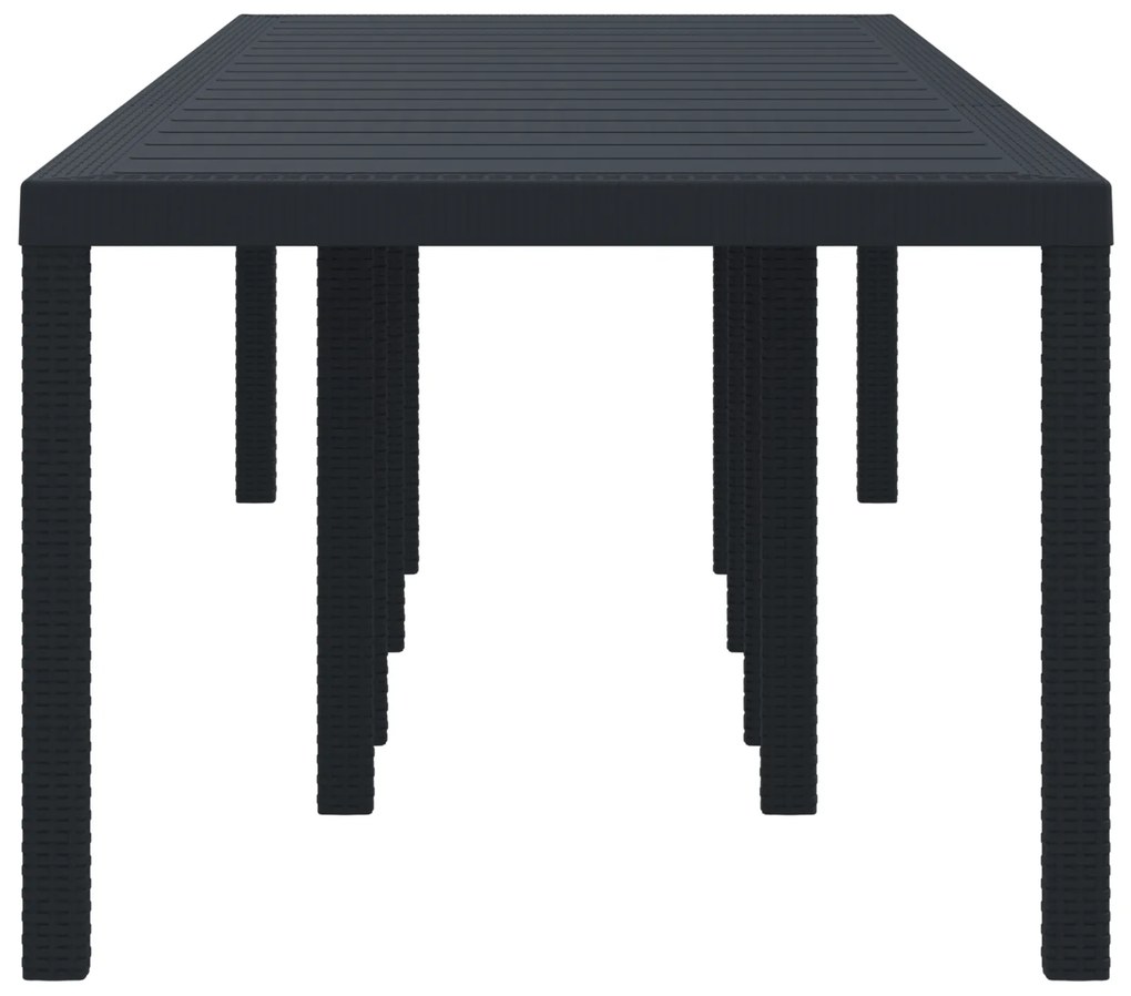 vidaXL Τραπέζι Κήπου Ανθρακί 300x100x73 εκ. Poly Rattan